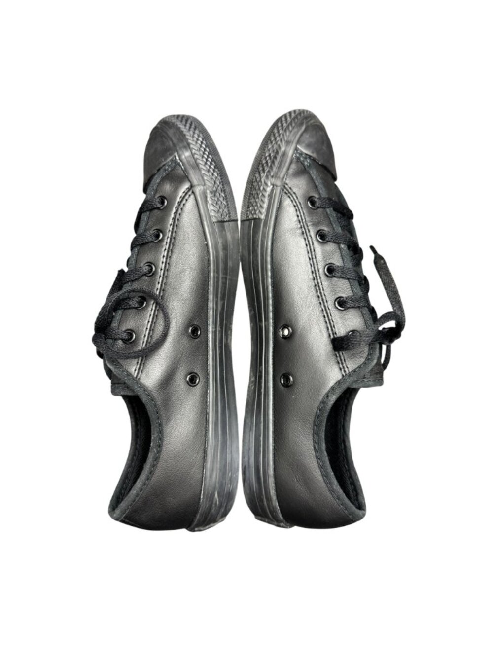 Converse All Star Black Leather Low-Top Women's Shoes 564986C, Size 6 - Picture 7 of 11